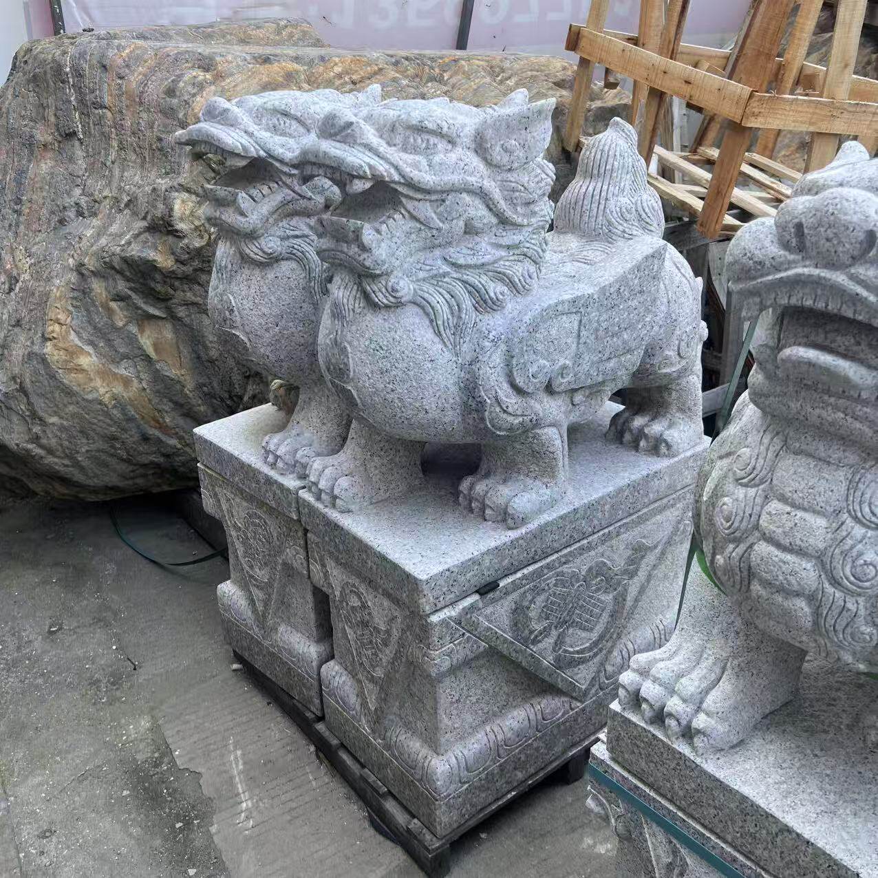 石雕貔貅一对户外庭院商铺大门口汉白玉石头貔貅动物雕刻装饰摆件