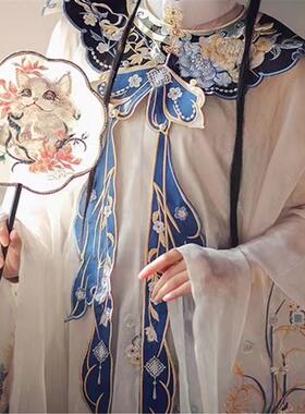 云肩男女硕士学士汉服马面裙旗袍大学生毕业礼服学院国风刺绣披肩