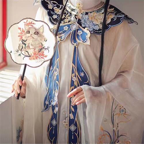 云肩男女硕士学士汉服马面裙旗袍大学生毕业礼服学院国风刺绣披肩