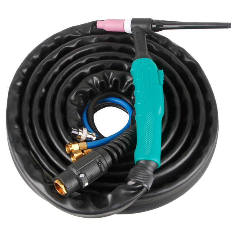 WP18水冷氩弧焊枪螺母板式 欧式快插WSE315 TIG400氩弧焊机焊把线