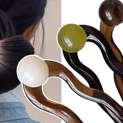 新中式复古U型发簪女2025新款高级感丸子头盘发神器发钗簪子发饰