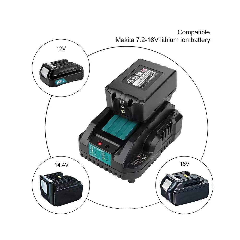 适用于DC18RD单槽牡田MAK 14.4V-18V电动工具充电器BL1860 电池
