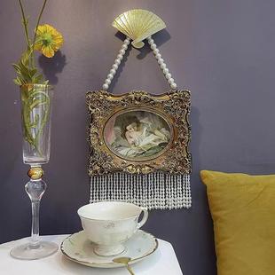 故事 饰画可摆可挂艺术挂画复古风 开始vintage中古珍珠流苏装