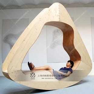 室内外艺术装置防腐木装置休闲座椅休闲躺椅艺术摆件商业美陈雕塑