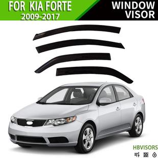 适用于2009 2017KIAFORTE晴雨挡雨眉遮雨档黑武士Windowvisor