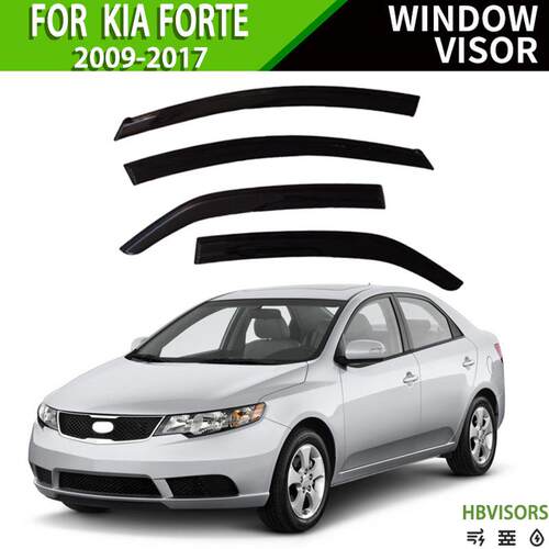 适用于2009-2017KIAFORTE晴雨挡雨眉遮雨档黑武士Windowvisor
