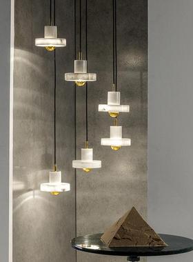 新款上市北欧轻大理石吊灯圆形白色绿色卧室餐桌酒吧灯具充足