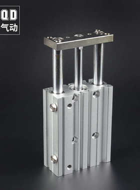 MGPM三轴三杆气缸带导杆大推力12X16X20X25/32/40/50-30X75X100-Z