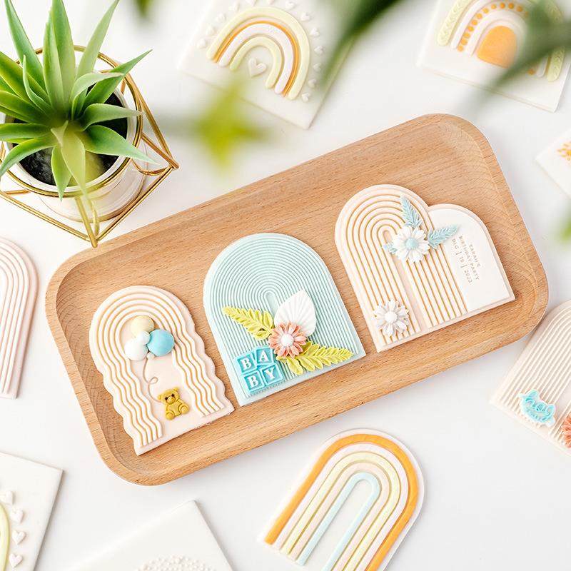 卡通彩虹翻糖饼干模具 生日婚礼甜品台装饰印模新手diy烘焙工具