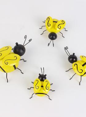 亚马逊跨境美式铁艺金属蜜蜂装饰 田园风大蜜蜂墙面装饰壁挂壁饰