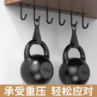 免打孔悬挂式 橱柜底板挂钩 304不锈钢厨房柜底下家用壁挂排钩吊钩