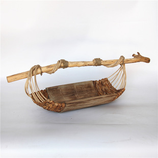 厂家销售手工制作蒲草和泡桐混搭编织托盘果盘摆盘装饰器皿