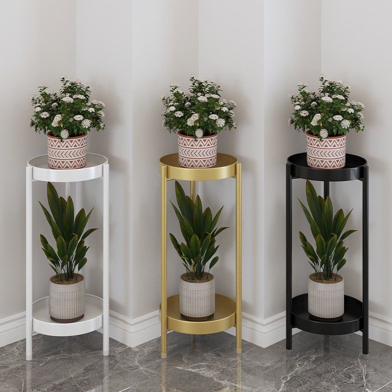 花架子客厅落地式绿萝摆放架2025新款吊兰阳台铁艺轻奢感花s^