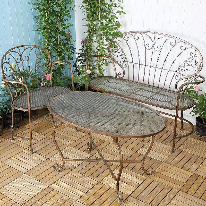外单复古做旧铁艺户外防锈花园别墅双人背靠座椅 民宿庭院坐椅,电子元器件市场,电线扎带/束线带,淘宝优惠券,粉丝福利购,淘宝优惠卷