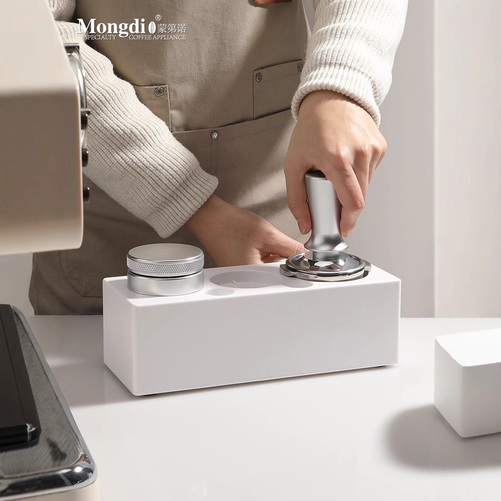 布粉器压粉器咖啡压粉底座器具收纳咖啡机配件工具白两件套