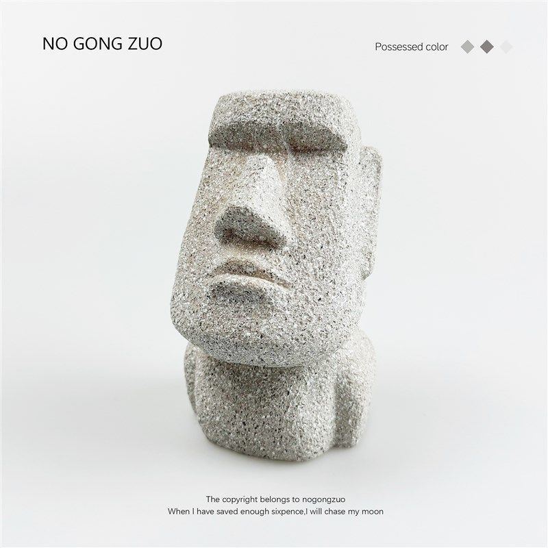 给原始人戴个眼镜~摩艾石像趣味桌面摆件创意眼镜支架礼品