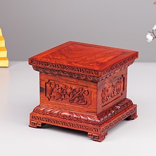 花梨木八宝金刚佛像底座实木雕刻观音财神关公摆件金刚莲花台底座