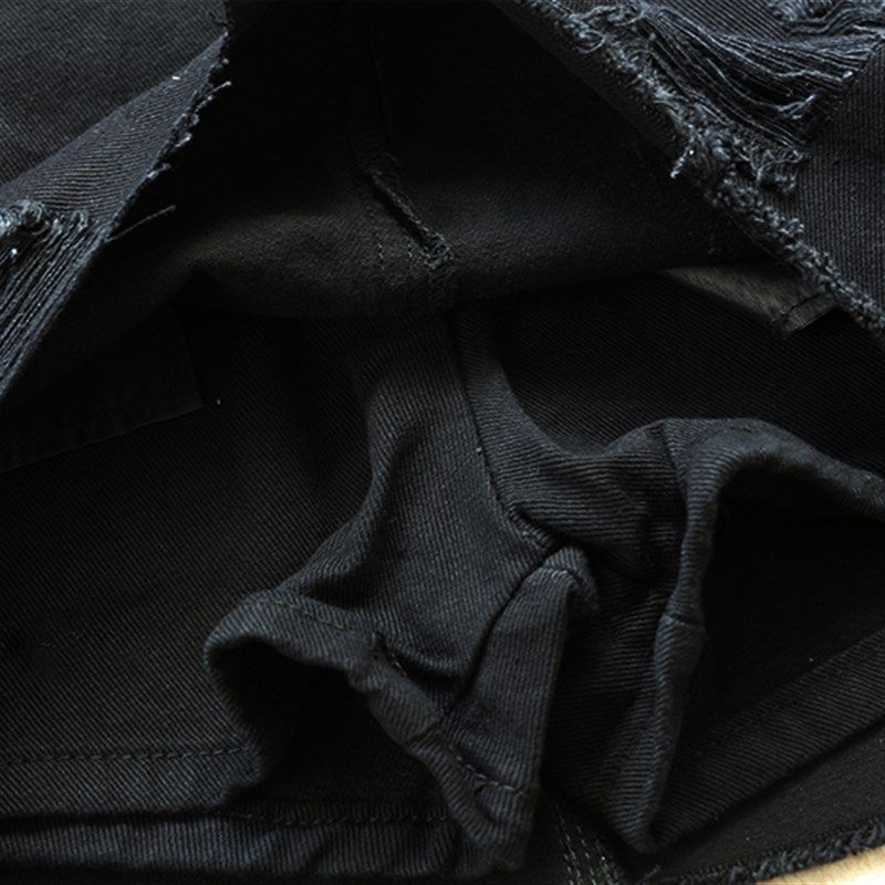 2021新款黑色破洞牛仔短裙女春中腰百搭修身显瘦半身裙内衬防走光,女装/女士精品,半身裙,淘宝优惠券,粉丝福利购,淘宝优惠卷