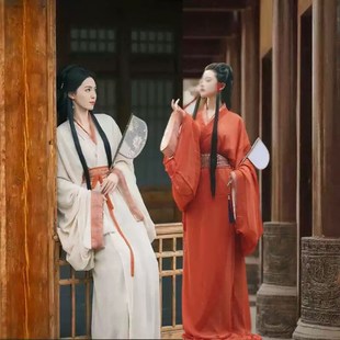 战国袍汉服秦汉新款女马山楚墓直裾传统交领宫廷风古装小拖尾四季