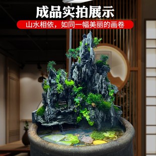 古法缸造景托盘大理石材挡水围挡造景托盘老水缸陶盆造景改造养鱼