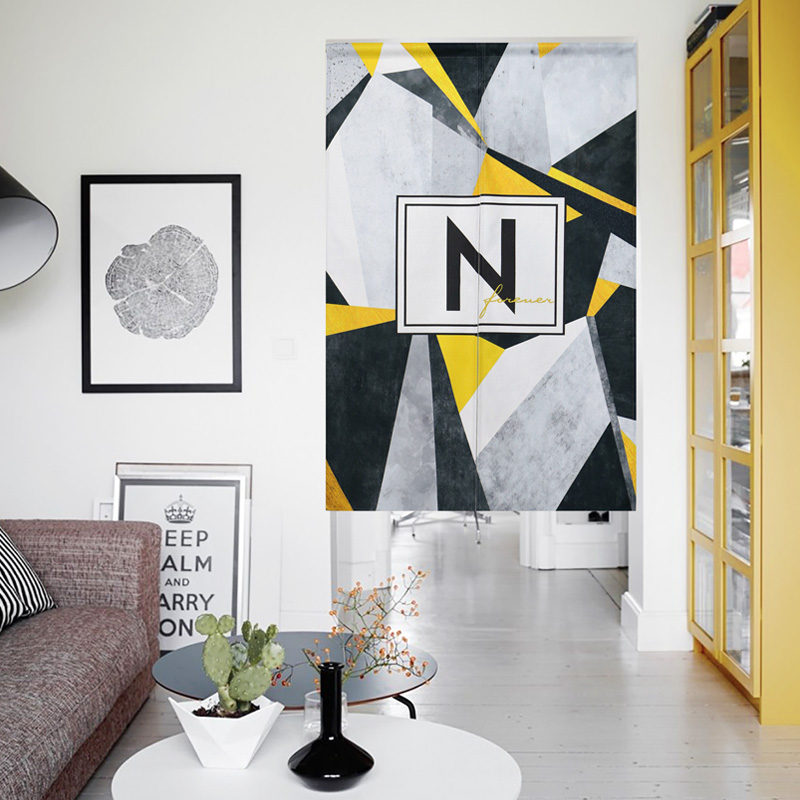 北欧门帘布艺隔断帘家用卧室厨房遮挡布帘子卫生间厕所半帘免打孔