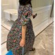 落落狷介连衣裙2020年新款 短袖 碎花公主裙圆领雪纺宽松裙子小个子