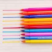 小鱼儿软头水彩笔双笔头粗细两用绘画双头盒装 包邮 水彩笔24色36色