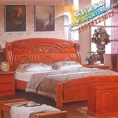 橡木梳妆台地柜 套房家具 1.8米1.5米橡木床纯实木家具套装 组合单