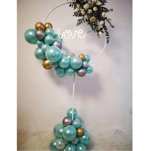 立柱气球拖杆底座圆形空中圈生日气球造型配件 婚礼装饰PVC塑料杆