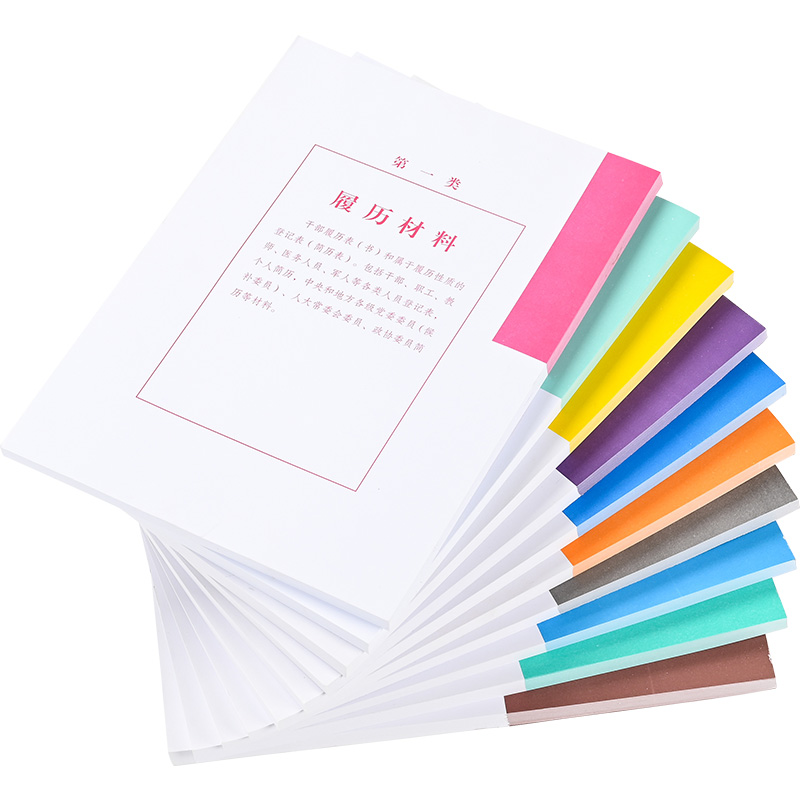 新版干部人事档案隔页纸人事档案盒十大分类纸分类隔页纸100套装