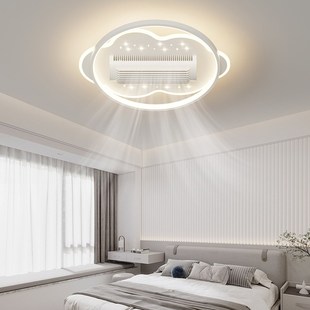 客厅风扇灯无叶吸顶2024新款 儿童房离线语音 房间卧室风扇灯隐藏式
