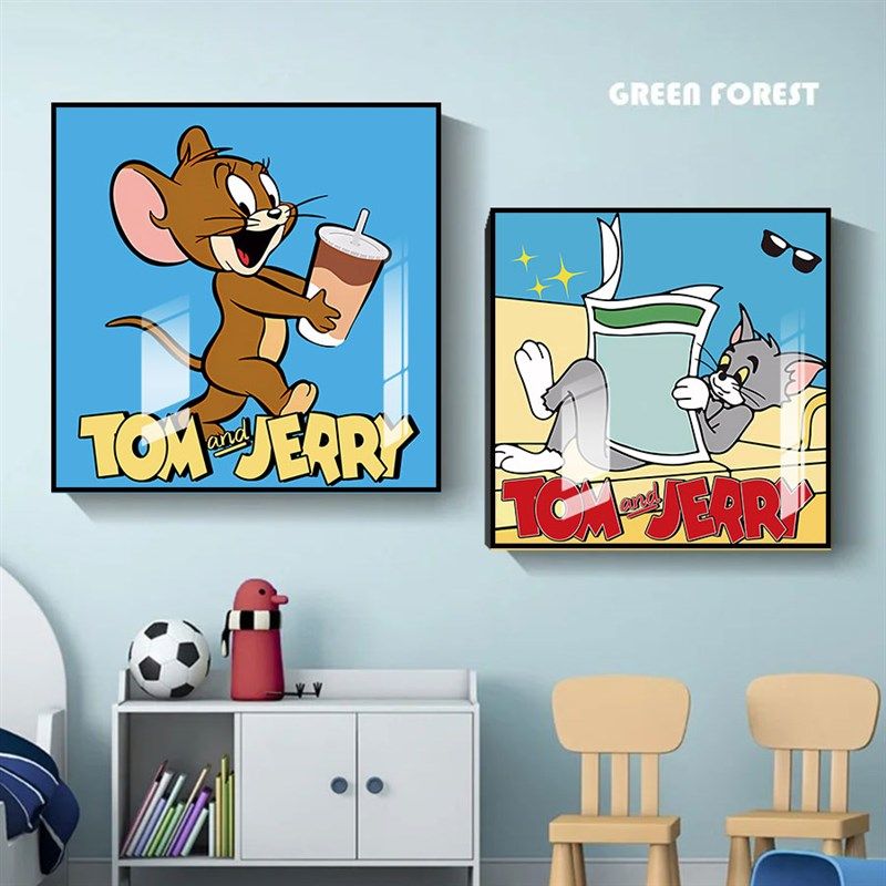 猫和老鼠挂画男女孩儿童房装饰卡通动漫电视柜摆件沙发卧室床头画,家居饰品,软装墙贴,淘宝优惠券,粉丝福利购,淘宝优惠卷