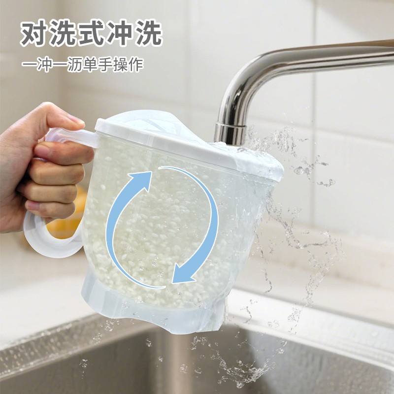 KOKUBO日本进口淘米器沥水冲刷式大米清洗淘米杯洗米筛旋转舞米盆