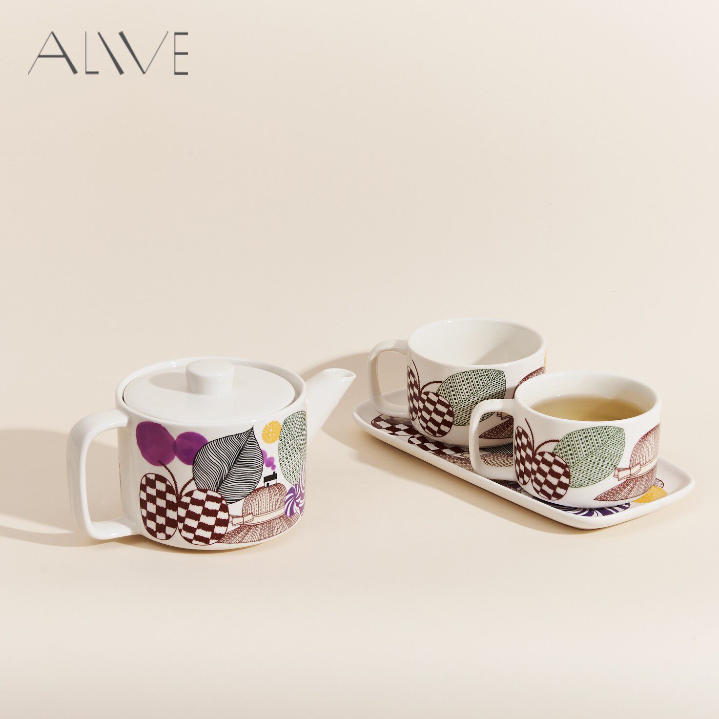 Alive蝶舞 茶具套装礼盒茶壶马克杯茶杯茶碟小托盘节日生日伴手礼
