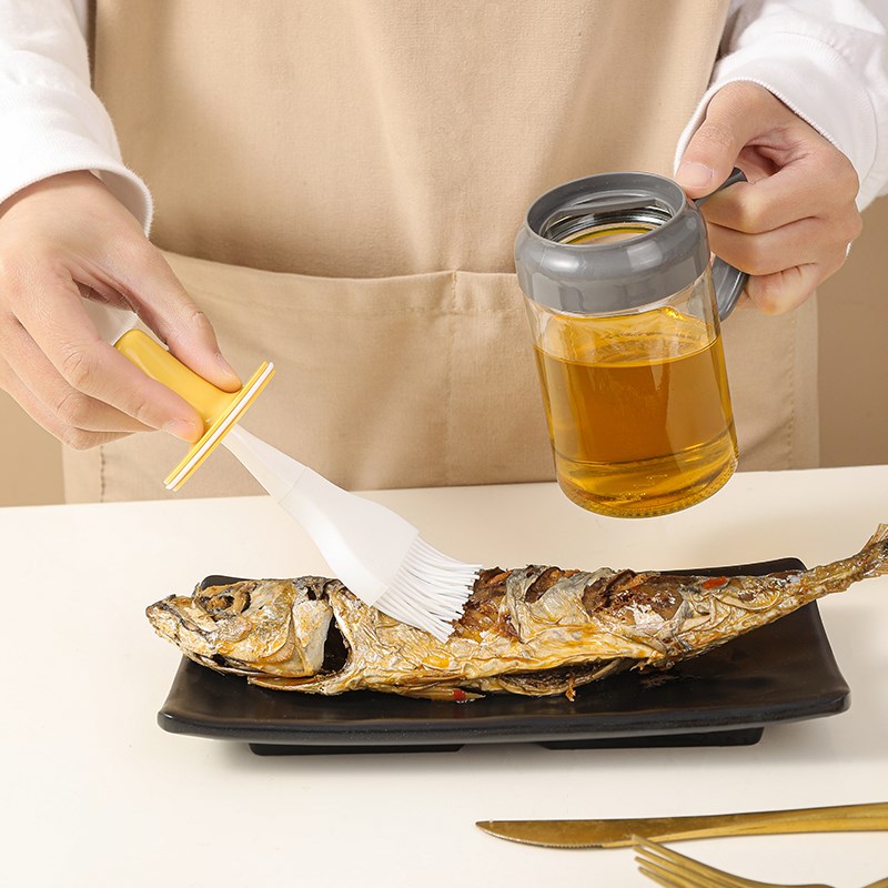 油刷带瓶家用耐高温油瓶一体玻璃油壶烧烤油刷子烤箱厨房烙饼户外