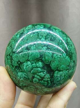 保石真精选天然孔雀石球摆件水晶 球原球 矿物晶保00116龄球圆体