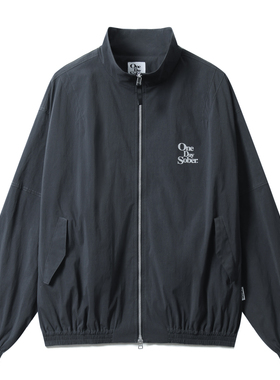 OneDaySober美式印花反光刺绣秋冬立领男女同款百搭简约夹克新品