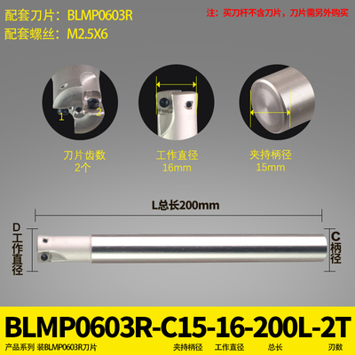 快进给双面铣刀杆BLMP0603R/TEBL06特固克 BLMP0603R刀片开粗铣面