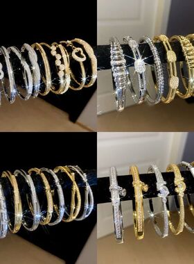 设计时尚波浪手环18卡扣真金电镀