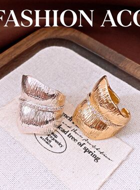 戒指小众纹路锆石复古圆形宫廷