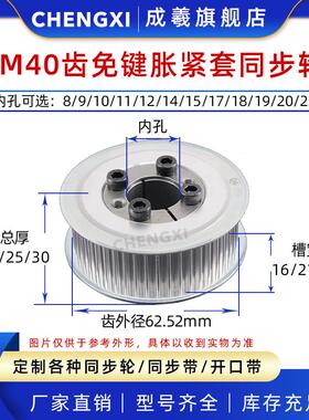 免键涨紧套同步轮 5M40齿 槽宽16/21/26内孔8-22 齿外径62.52带轮