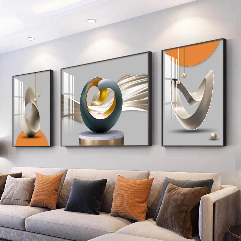 轻奢客厅沙发背景墙面装饰画 画现代简约抽象高级感挂画 画北欧三