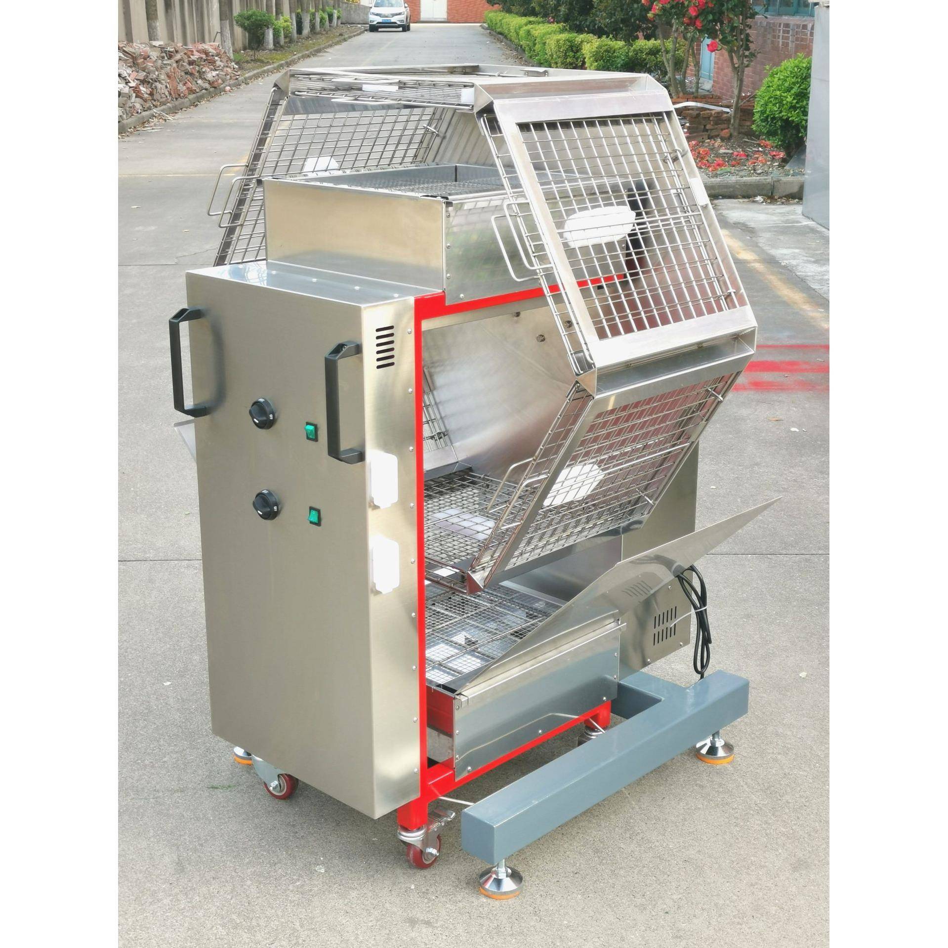 工厂直售商用气碳旋转烤鸡炉
