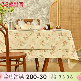 阳春小镇长方形布艺桌布餐厅台布桌面布艺高级新款餐桌垫轻奢风