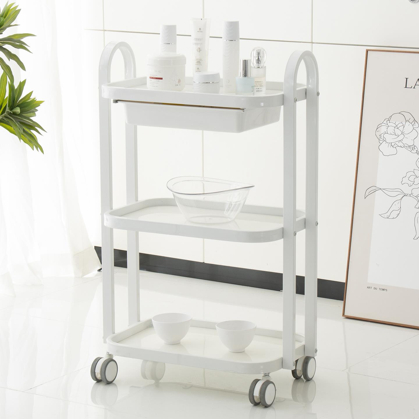 高档美容推车美容院专用小推车多功能带柜子美甲纹绣移动置物架