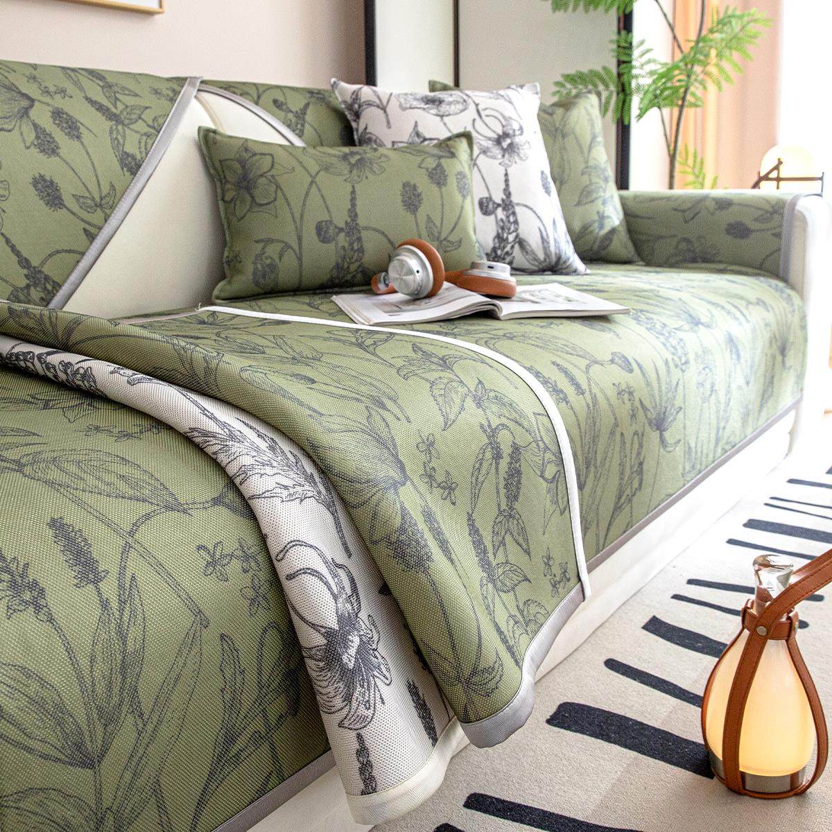 夏季沙发凉席垫冷感冰丝沙发套罩新款2025夏天直排凉垫防滑盖布巾,居家布艺,沙发垫,淘宝优惠券,粉丝福利购,淘宝优惠卷