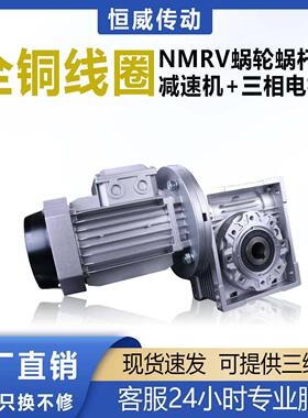 NMRV蜗轮蜗杆减速机40/50/63/75/90单 三相电机 煞车防爆变频电机
