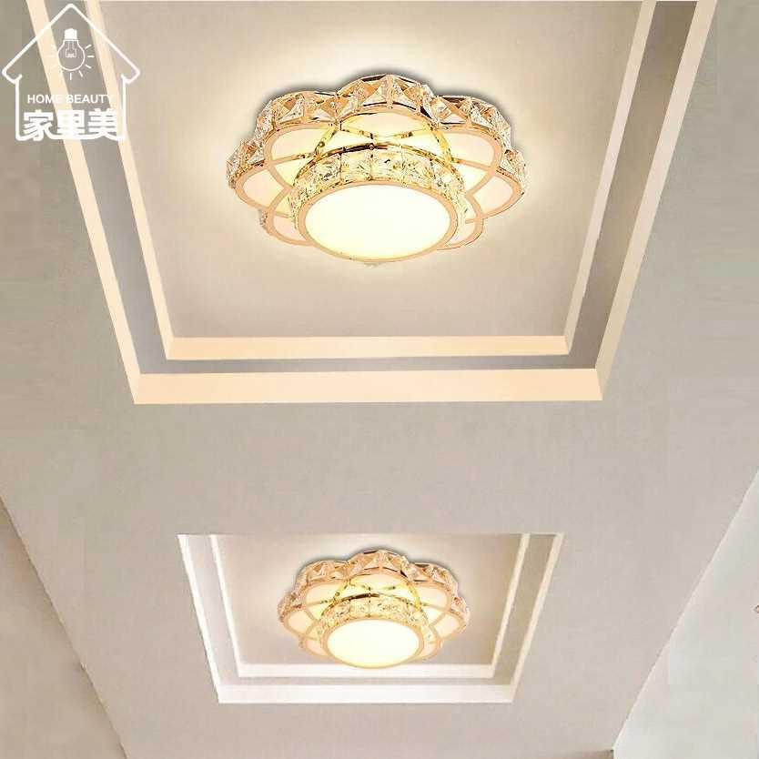 花形led水晶过道走廊灯玄关入户进门天花吸顶筒灯嵌入式阳台灯具