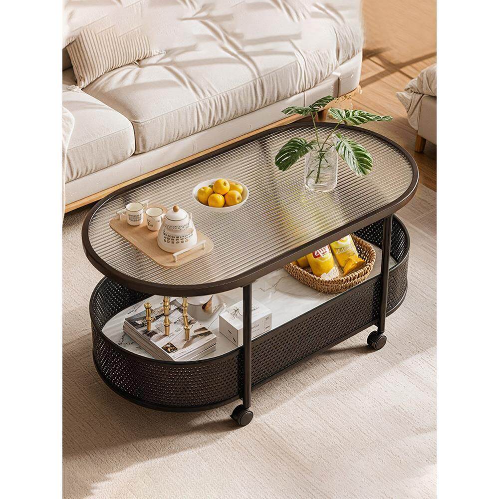 可移动沙发边几床头边柜侧边柜现代小桌子钢化玻璃茶几小户型推车