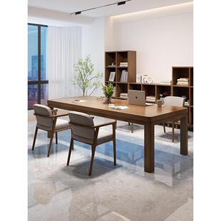 实木学习书桌办公工作台学生长条桌新中式写字桌客厅阅读桌书法桌